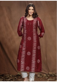 Maroon  Chicken Designer Kurti